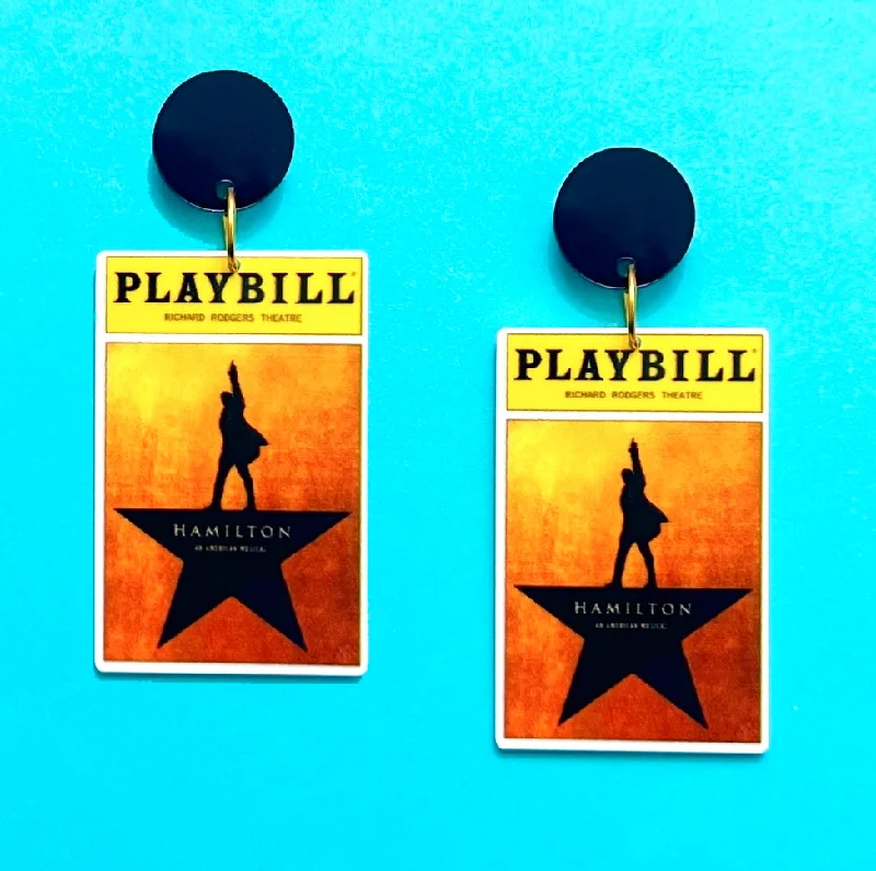 Hamilton Playbill Drop Earrings