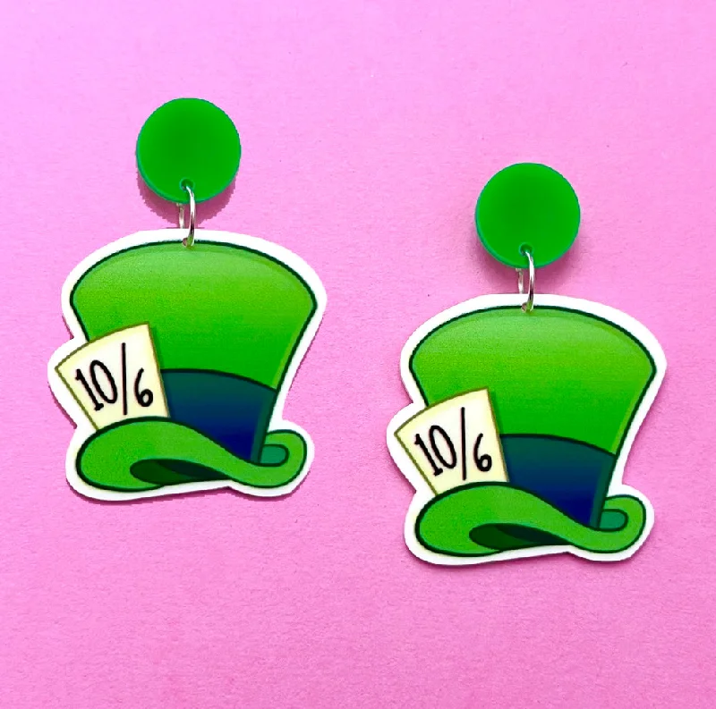 Hatter Hat Drop Earrings