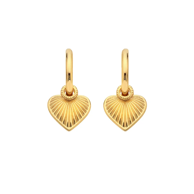 Hot Diamonds Gold Vermeil Essence Heart Huggie Earrings