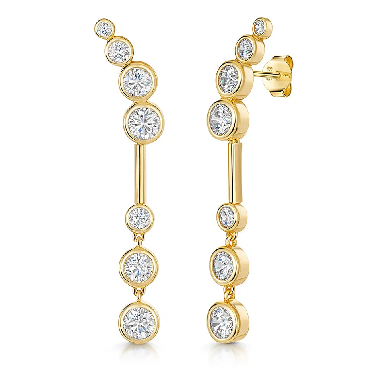 Jools Gold and Cubic Zirconia Drop Earrings