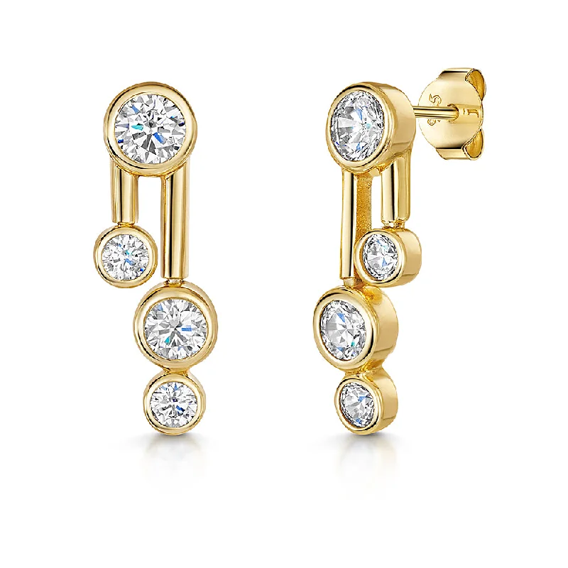 Jools Gold Cubic Zirconia Drop Earrings