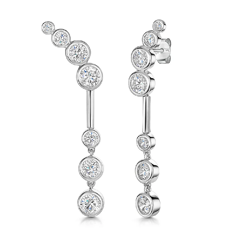 Jools Silver and Cubic Zirconia Drop Earrings