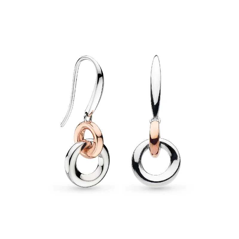 Kit Heath Silver Blush Bevel Cirque Link Drop Earrings