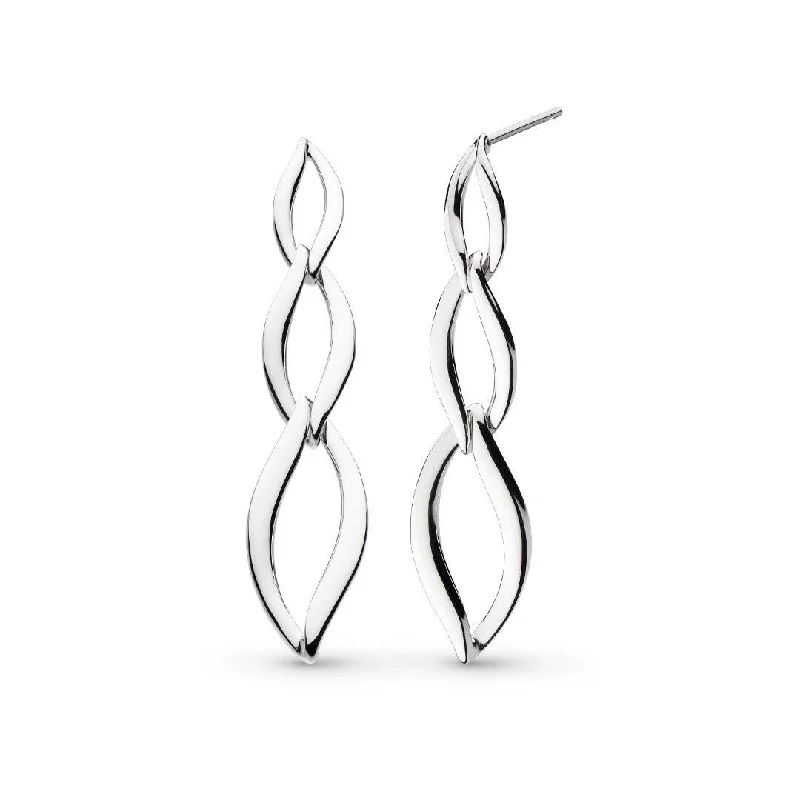 Kit Heath Entwine Twine Trio Link Stud Drop Earrings