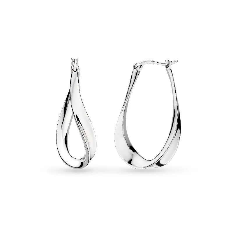 Kit Heath Silver Serenity Grande Hoop Drop Earrings