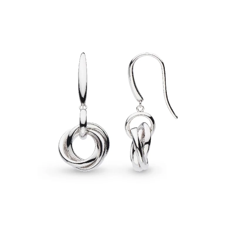 Kit Heath Sterling Silver Trilogy Link Drop Earrings