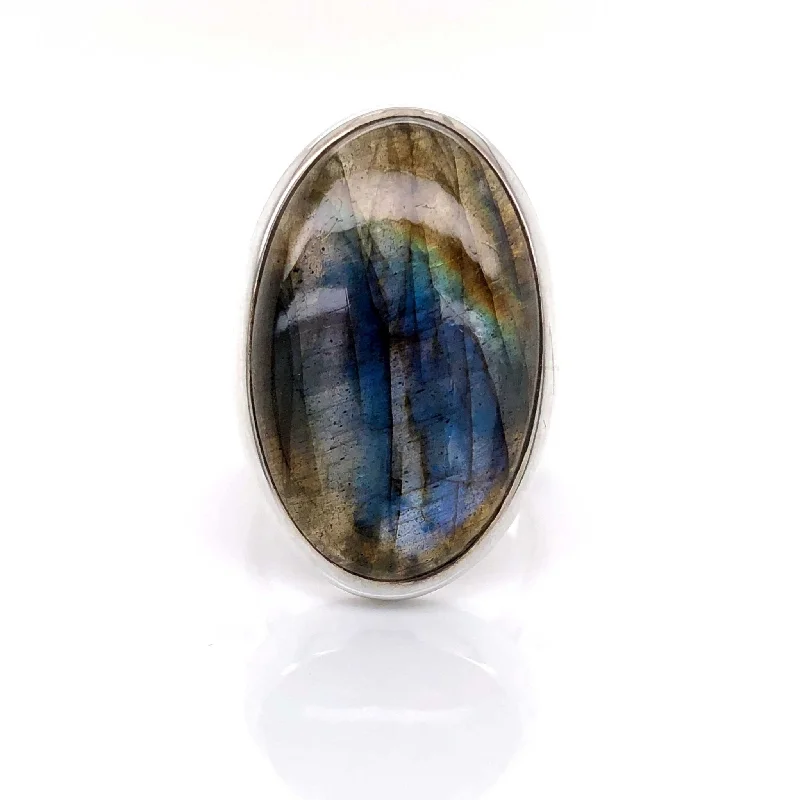 'Ana' Silver Labradorite Gemstone Ring