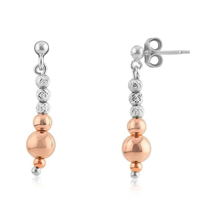 Lavan Rose Gold and Sterling Silver Drop Earrings