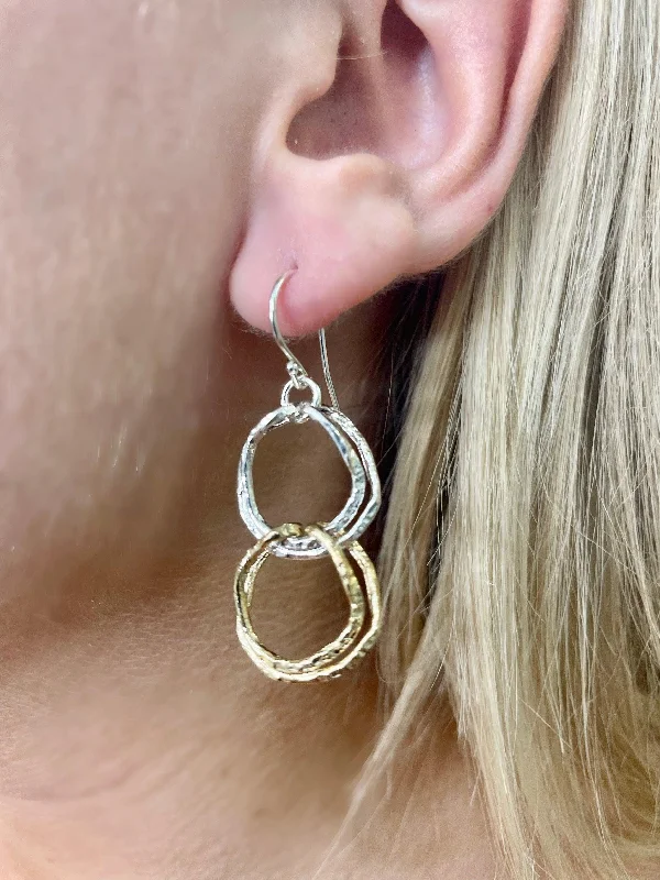 Saphirim Textured Double Drop Earrings