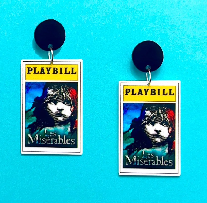 Les Miserables Playbill Drop Earrings