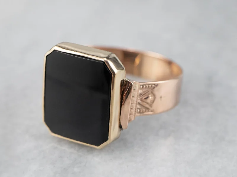 Mixed Era Black Onyx Statement Ring