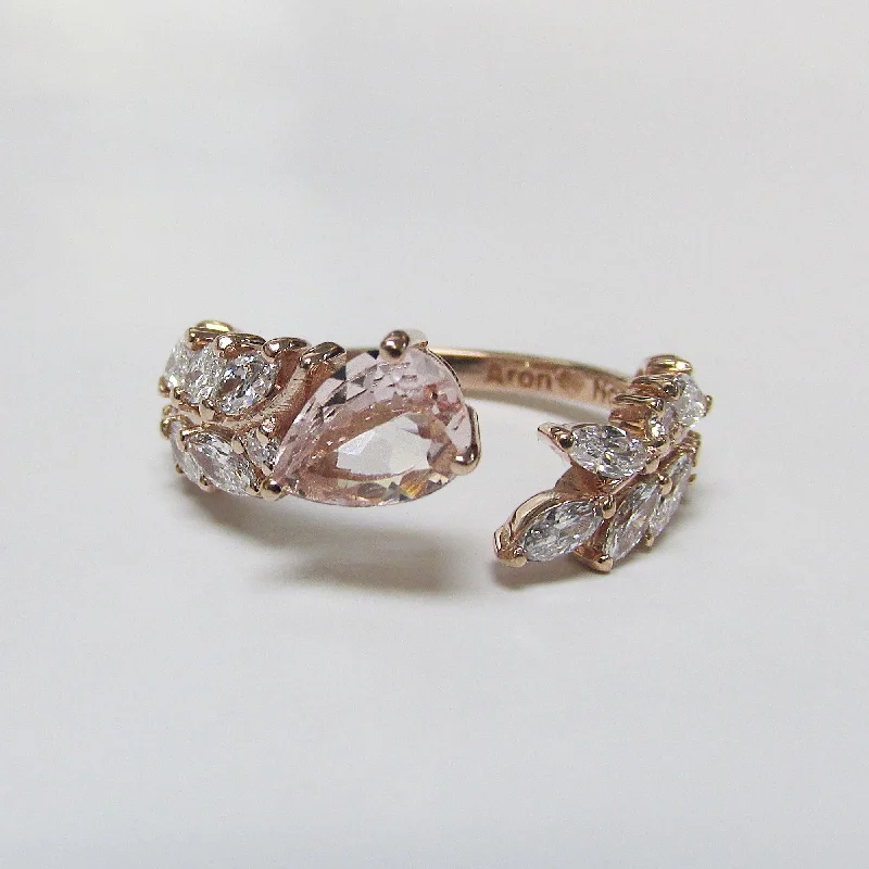 Morganite and Diamond Ring 14K Rose Gold