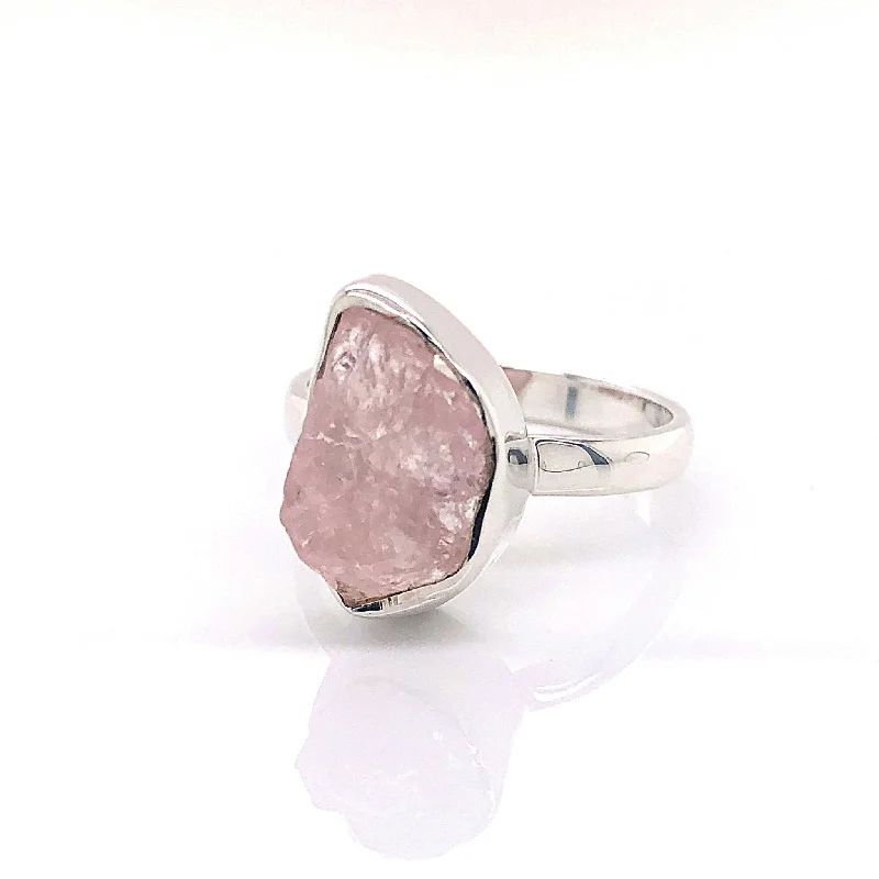 'Rosie' Silver Morganite Gemstone Ring