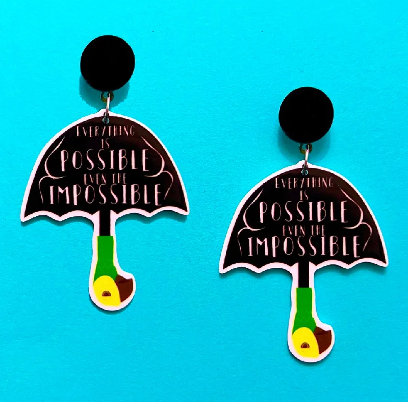 Parrot Umbrella Acrylic Drop Earrings