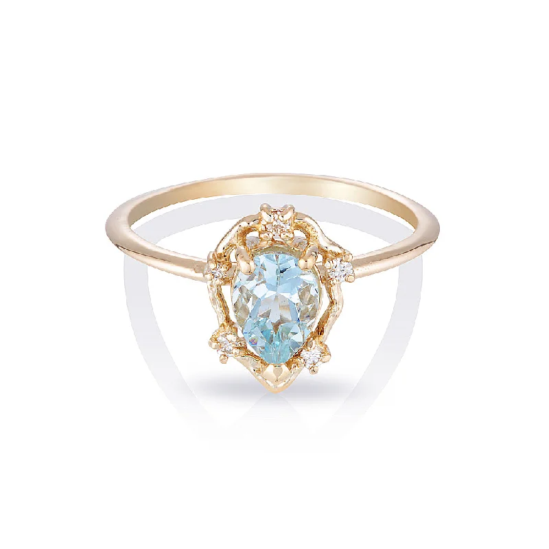 Peone II | aquamarine & diamonds