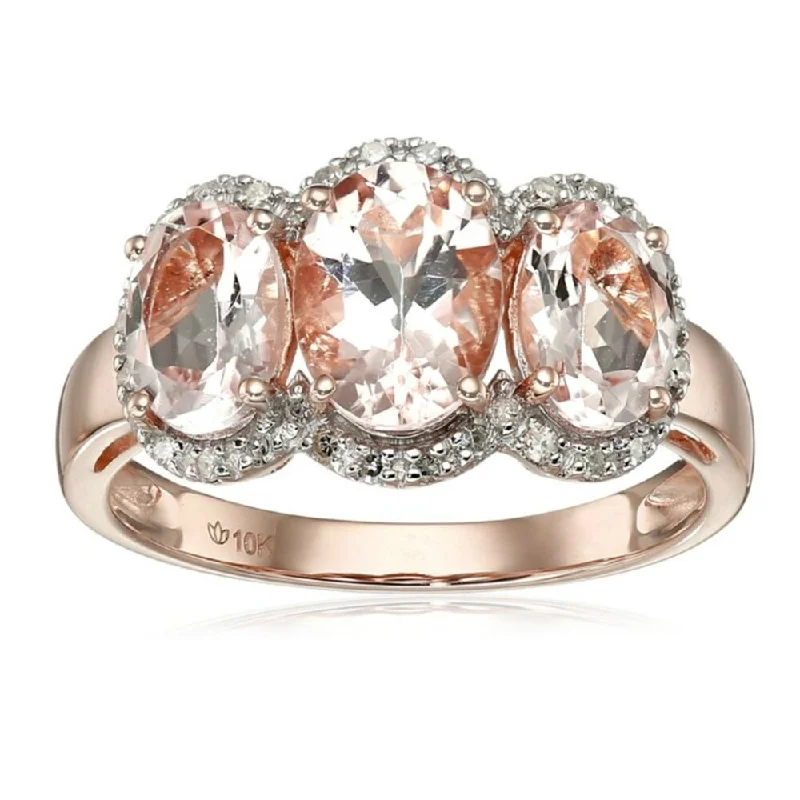 Platinum O/ Silver 2.67Ctw Morganite Ring