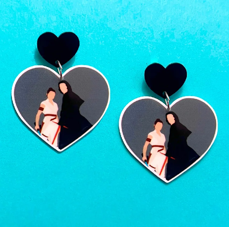 Reylo Heart Acrylic Drop Earrings