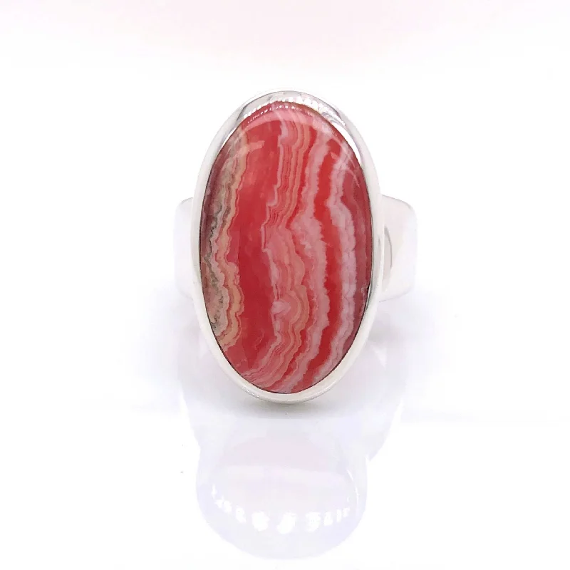 'Kiara' Silver Rhodochrosite Gemstone Ring