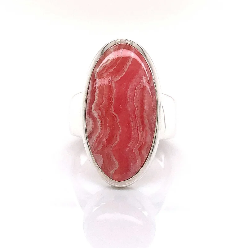 'Ella' Silver Rhodochrosite Gemstone Ring