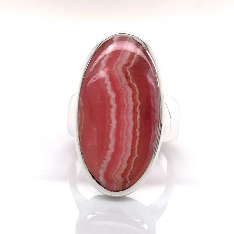 'Allie' Silver Rhodochrosite Gemstone Ring