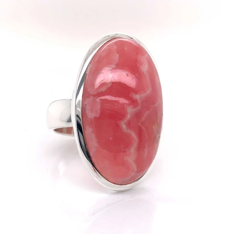 'Maeve' Silver Rhodochrosite Gemstone Ring