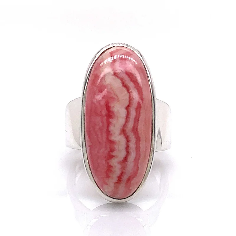 'Lana' Silver Rhodochrosite Gemstone Ring