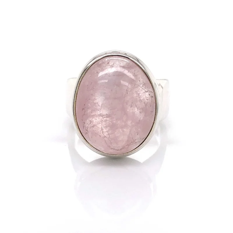 'Fae' Silver Rose Quartz Gemstone Ring