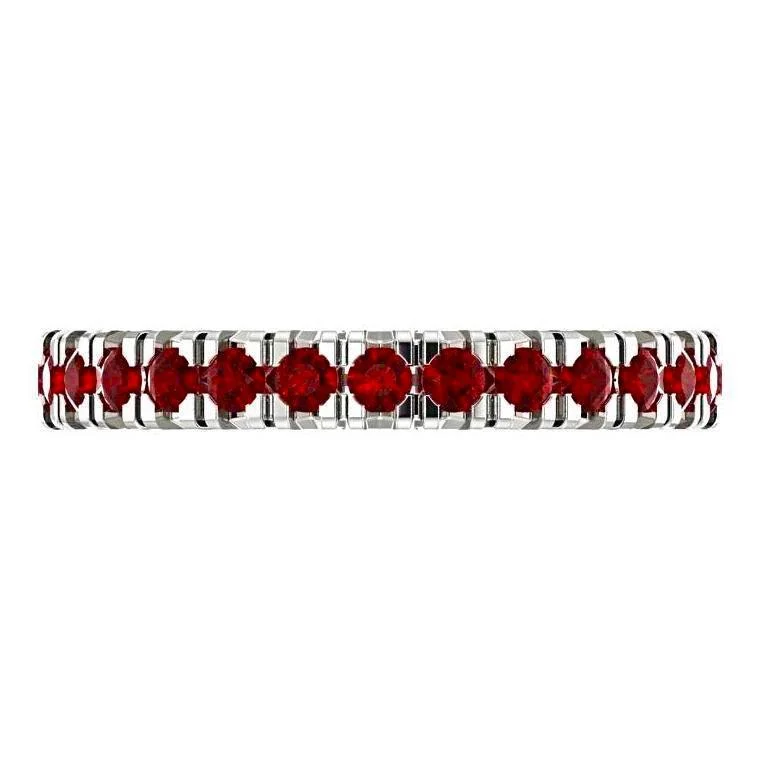 Ruby Gemstone Eternity Ring 14K White Gold