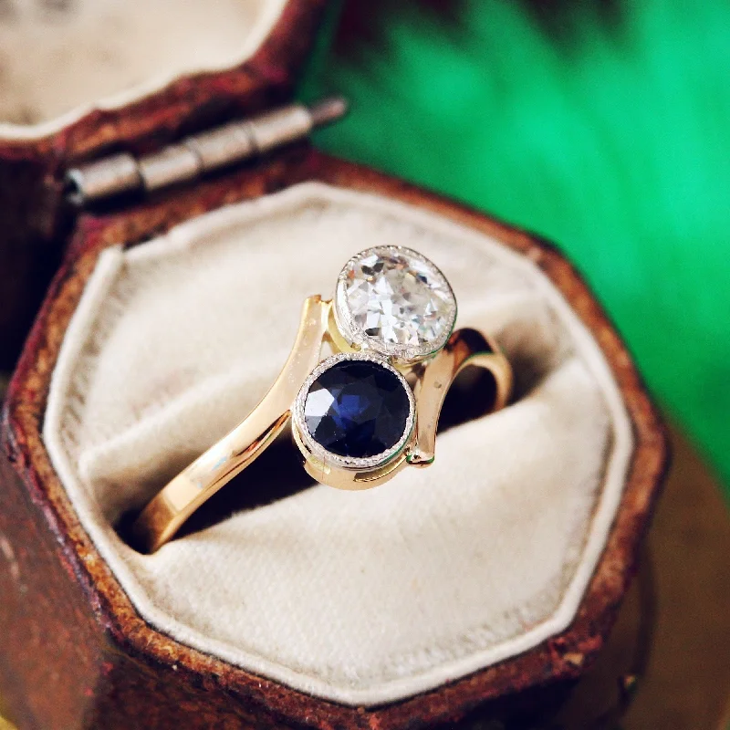 Sublime Antique Edwardian Sapphire and Diamond Ring