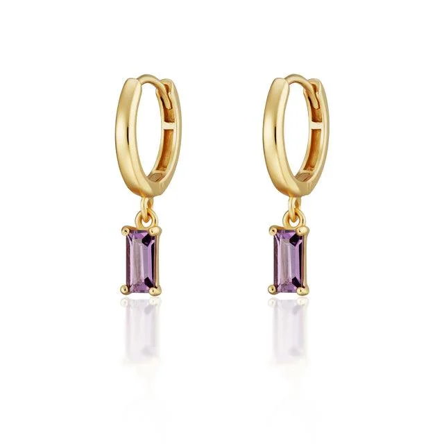 Scream Pretty Hannah Martin Gold Violet Charm Hoop Earrings