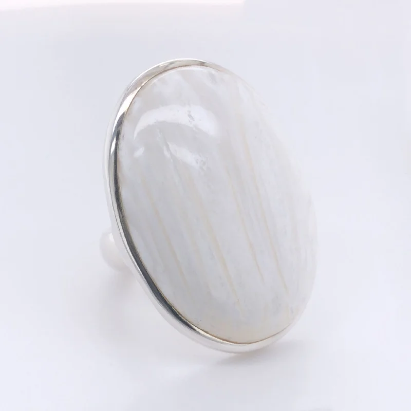 'Vaya' Silver Scolecite Gemstone Ring