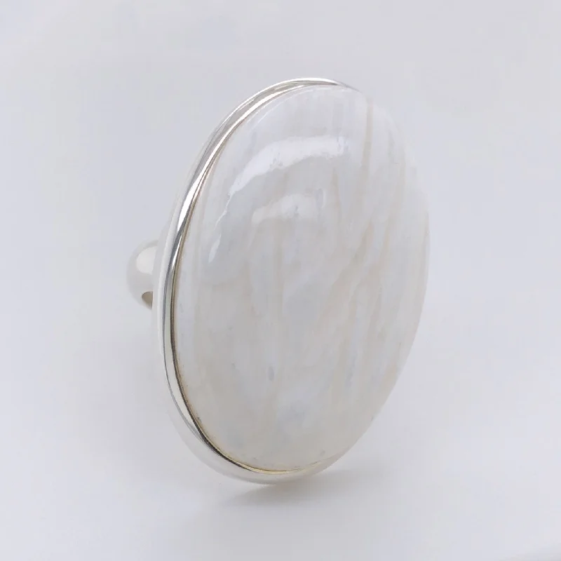 'Tiana' Silver Scolecite Gemstone Ring