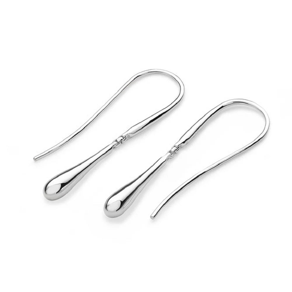 Silver Single Drop Earrings