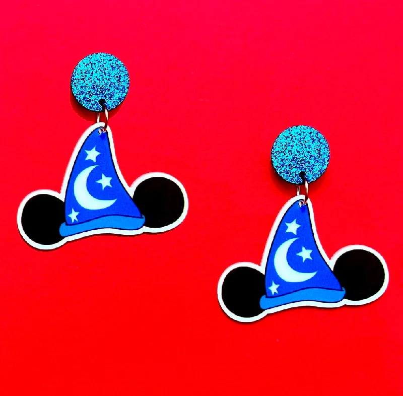 Sorcerer Hat Mouse Drop Earrings