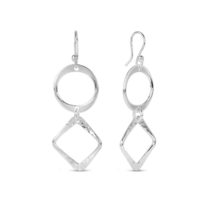 Sterling Silver Squircle Drop Earrings