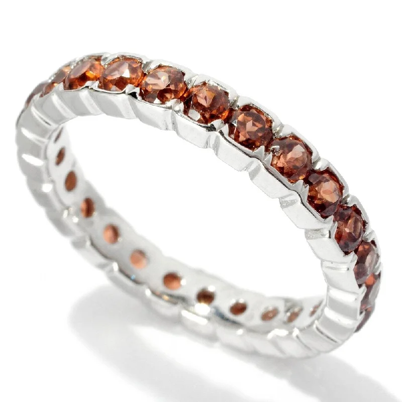 Sterling Silver 2.72ctw Brown Zircon Eternity Band Ring