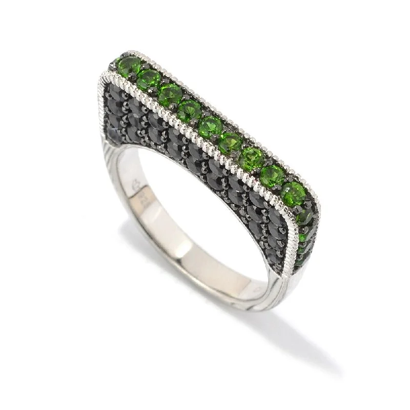 Sterling Silver 2.81Ctw Chrome Diopside Ring