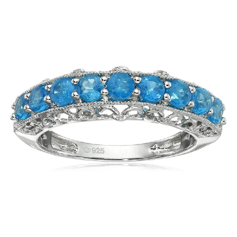 Sterling Silver Apatite Stackable Band Ring