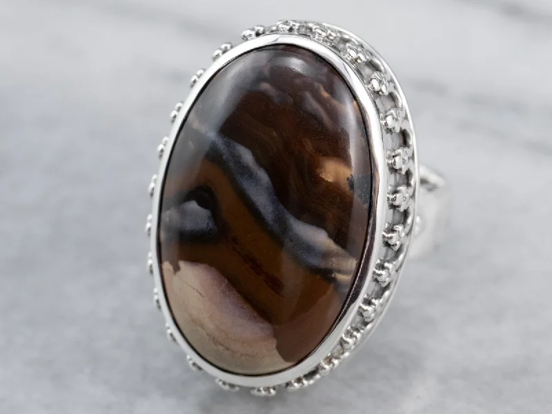 Sterling Silver Jasper Statement Ring