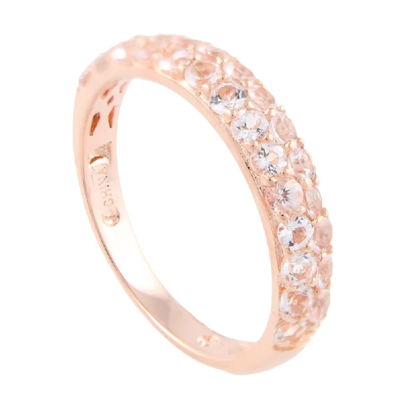 Sterling Silver Morganite Stack Band Ring