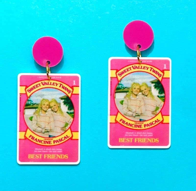 Sweet Valley Twins Book Acrylic Drop Earrings