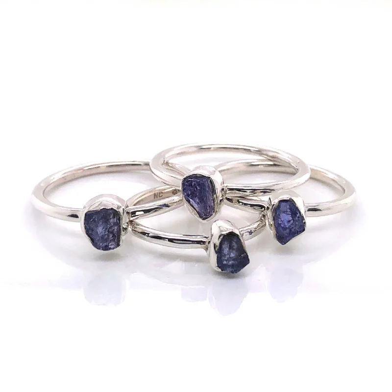 Silver Tanzanite Stackable Gemstone Ring