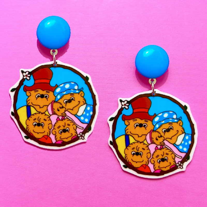 Berenstain Bears Inspired Acrylic Drop Earrings