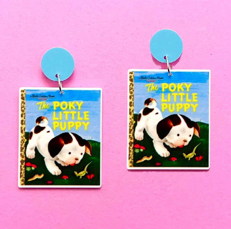 Poky Little Puppy Golden Book Drop Earrings