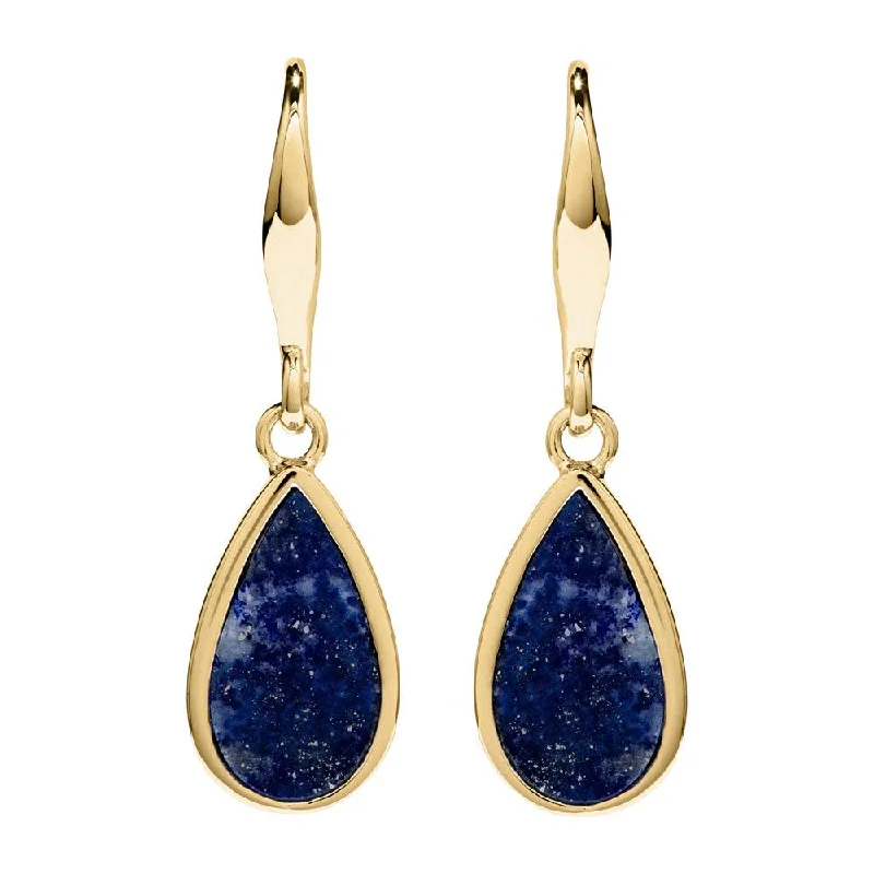 Unique & Co Gold Vermeil Lapis Lazuli Drop Earrings