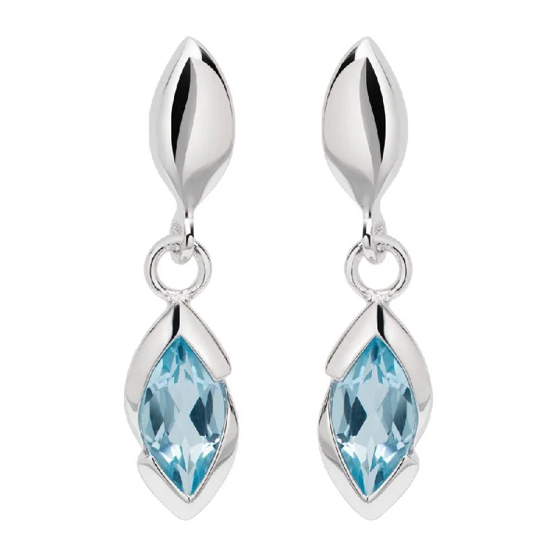 Unique & Co Marquis Blue Topaz Drop Earrings