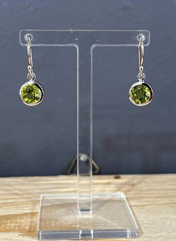 Unique & Co Sterling Silver Peridot Drop Earrings