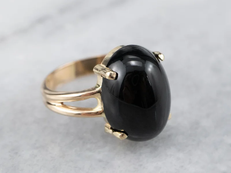 Vintage Gold Black Onyx Ring