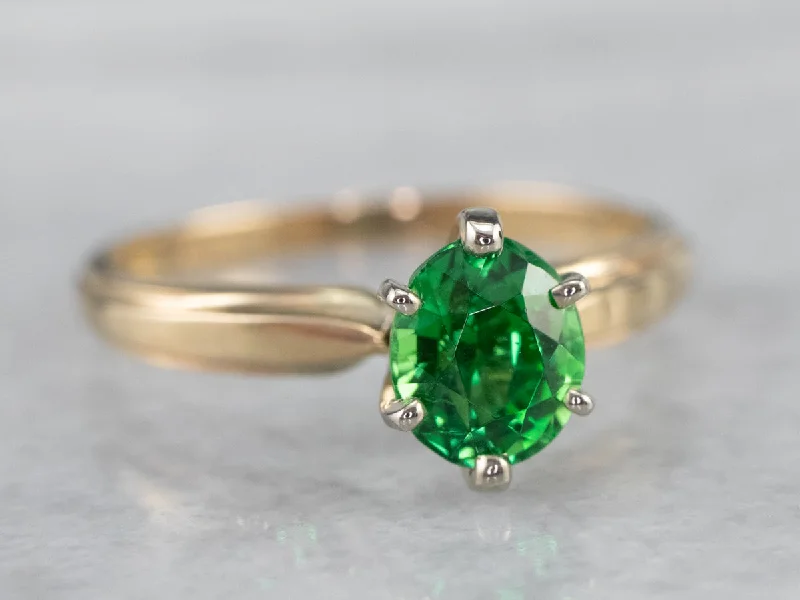 Vintage Gold Tsavorite Garnet Ring