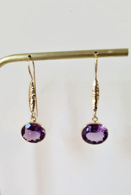 Yaron Morhaim Gold Amethyst Earrings